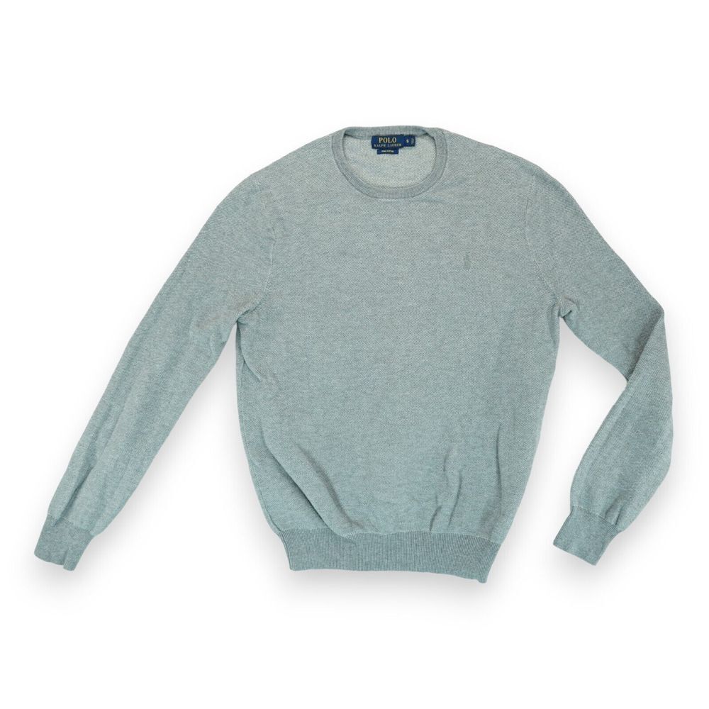 Polo Ralph Lauren Sweater Mens S Gray CrewNeck‎ Pullover Sweatshirt Pima Cotton